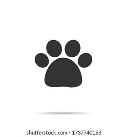 Paw print icon. Dog paw vector illustration.Footprint of animals.