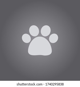 Paw print icon. Dog paw vector illustration.Footprint of animals.