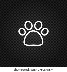 Paw print icon. Dog paw vector illustration.Footprint of animals.