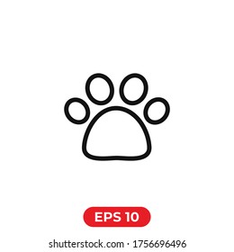 Paw print icon. Dog paw vector illustration.Footprint of animals.