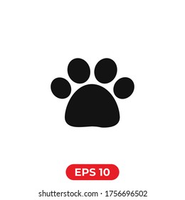 Paw print icon. Dog paw vector illustration.Footprint of animals.