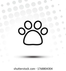 Paw print icon. Dog paw vector illustration.Footprint of animals.