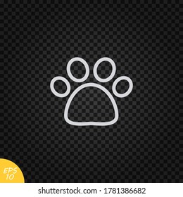 Paw Print Icon. Dog Paw Vector Illustration.Footprint Of Animals.