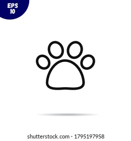 Paw print icon. Dog paw vector illustration.Footprint of animals.