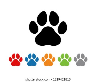 Paw Print Icon Flat Vector Stock Vector (Royalty Free) 1219421815 ...