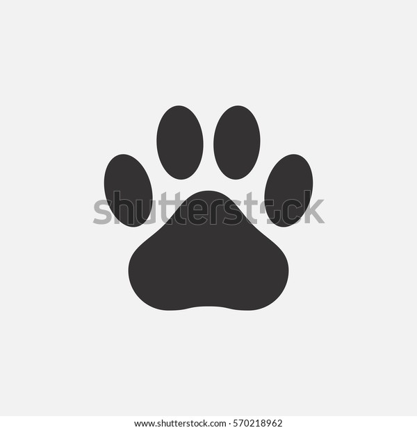 Paw Print Icon Footprint Animal Cat Stock Vector Royalty Free