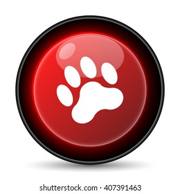 Paw print icon. Internet button on white background. EPS10 vector
