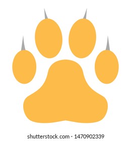 Paw print icon isolated. Dog or cat paw print. Animal track. Vector Illustration. Perfect use for website, pattern, design, etc.