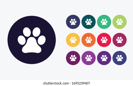 Paw print icon isolated on white background. 