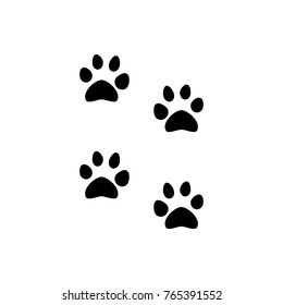 Paw print icon isolated on white background. Vector illustration