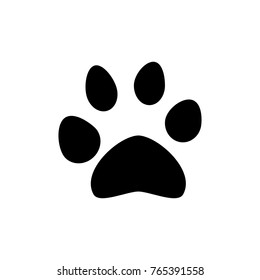 Paw print icon isolated on white background. Vector illustration
