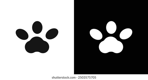Paw Print icon line art vector