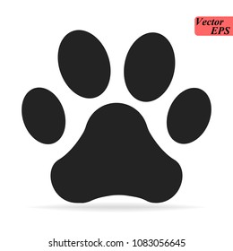 Paw Print icon Logo. Vector Illustration. Isolated vector Illustration. Black on White background. EPS Illustration.