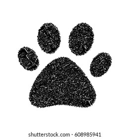 Paw print icon logo, vector