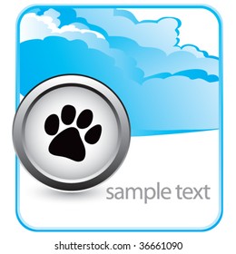 paw print icon on cloud template