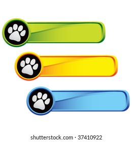 paw print icon on colored tabs