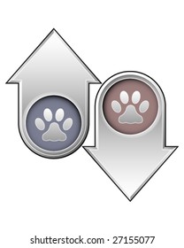 Paw print icon on up and down arrow buttons