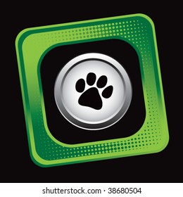 paw print icon on green checkered tilted web icons