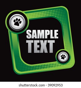 paw print icon on green checkered tilted web icon