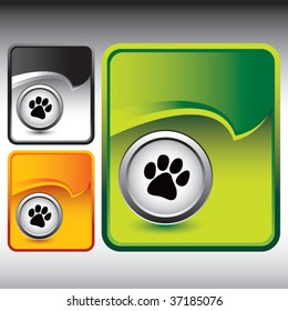 paw print icon on multicolored rip curl banner