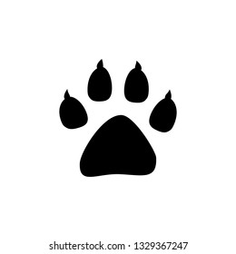 Paw print icon on white background, paw print icon vector illustration isolated on white background. Dog, cat, bear paw symbol flat pictogram. eps10