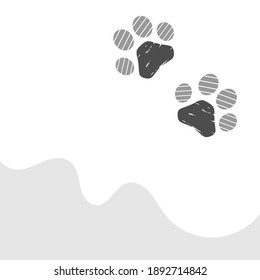 Paw print icon on white background vector illustration.