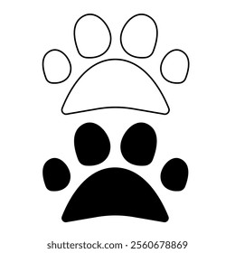 paw print icon on white background
vector dog print icon