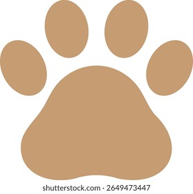 Paw Print Icon in Rounded Flat Style
