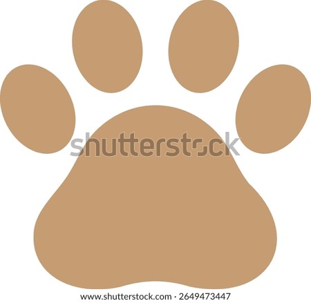 Paw Print Icon in Rounded Flat Style