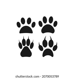 paw print icon set design template vector isolated illustration