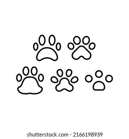 Paw Print Icon Set Vector Symbol Design Illustration