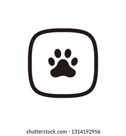 Paw print icon sign symbol