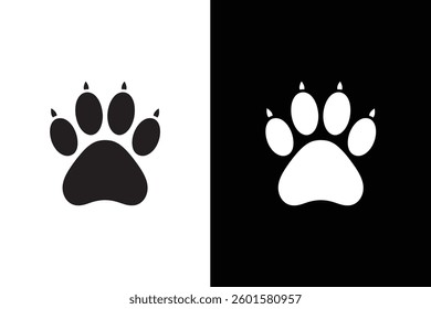 paw print icon silhouette vector illustration. Paw icon vector illustration. paw print sign and symbol. dog or cat paw