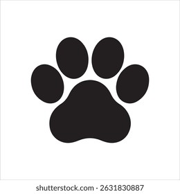 paw print icon silhouette vector on white background.