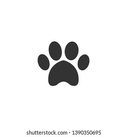 Paw print icon in simple design. Vector illustration
