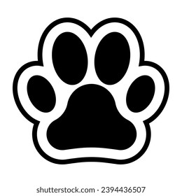 Paw print icon simple design