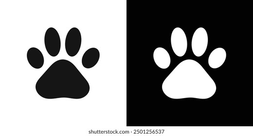 Paw Print icon Symbol mark in filled style