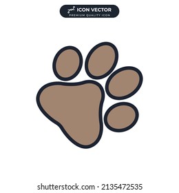 paw print icon symbol template for graphic and web design collection logo vector illustration