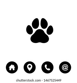 Paw Print icon. symbol Vector