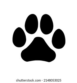 Paw Print Icon. Trace Of  Animal. Paw Print Of Cat, Dog, Mink, Lion, Tiger, Bear. Vector Icon Illustration On A White Background.