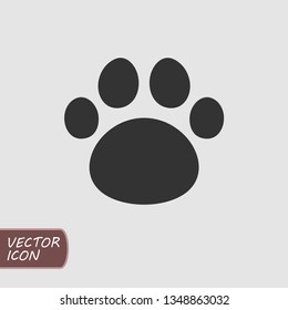 Paw print icon in trendy flat style. Vector illustration