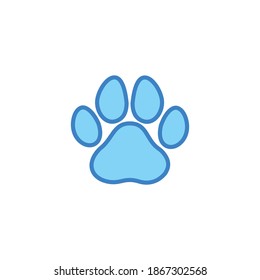 Paw Print icon vector. Paw icon vector.