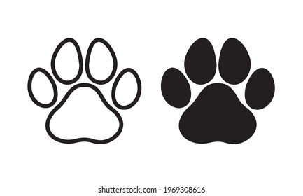 Paw Print icon vector. Paw icon vector.