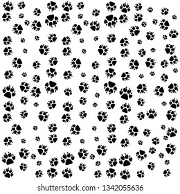 Dog Paw Print Seamless Traces Cat Stock Vector (Royalty Free) 1439586617