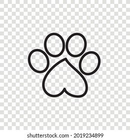 paw print icon. Vector contour
