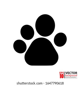 Paw print icon vector in flat design. For your web site design, logo, app, UI. Eps 10 vector illustration.