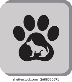 Icono de la impresión de la pata. Vector y glifo