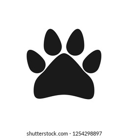 Paw print icon. Vector illustration, flat design.