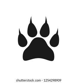 Paw print icon. Vector illustration, flat design.