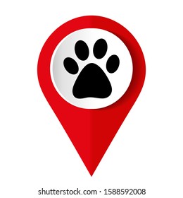 Paw print icon. Vector illustration.